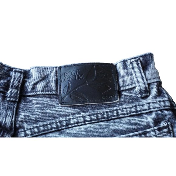Vintage Acid Washed Jeans by Rose Denim Black Size 13 High Waisted Hi Rise 80s - Picture 2 of 10